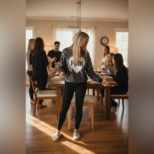 Victoria’s Secret PINK 2011 Logo Sequin sweatshirt Small Y2K Bling Rare Glam